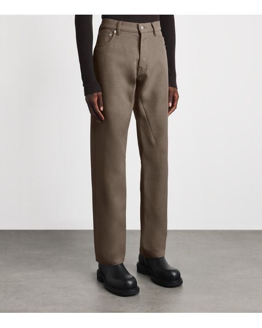 Rick Owens Gray Wool Wide-Leg Kurdt Trousers for men