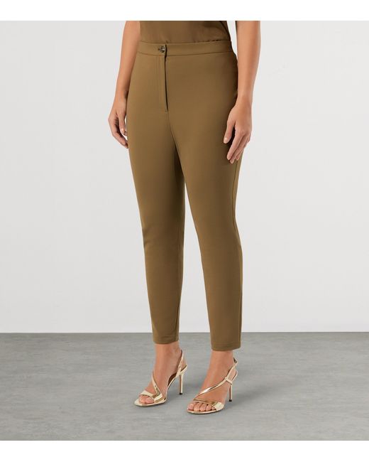 Marina Rinaldi Green Canvas Slim Trousers