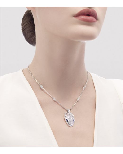 BVLGARI White And Diamond Serpenti Seduttori Necklace