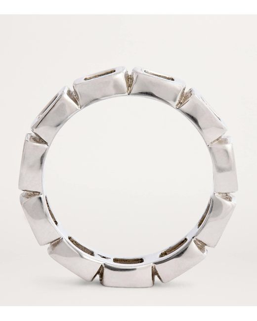 Tom Wood Black Sterling Cushion Band Open Ring for men