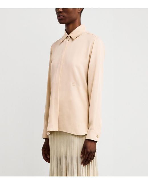 Max Mara Natural Silk Embroidered Shirt