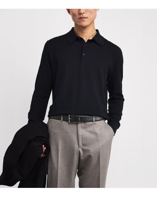Brioni Black Leather Belt for men