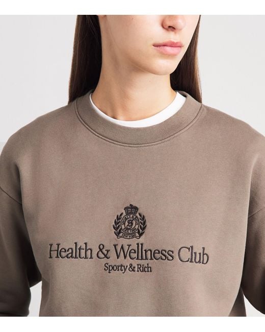 Sporty & Rich Brown Embroidered Crest Sweatshirt