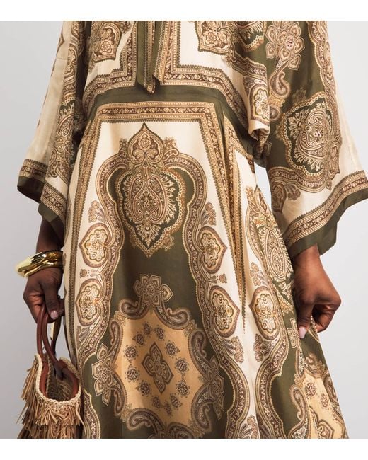 Zimmermann Metallic Printed Mahon Midi Tunic Dress