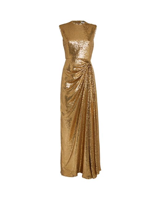 Edeline Lee Metallic Sequin-embellished Nymph Maxi Dress