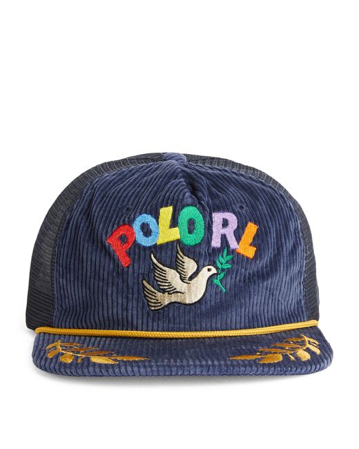 Polo Ralph Lauren Blue Corduroy Dove Embroidered Cap for men