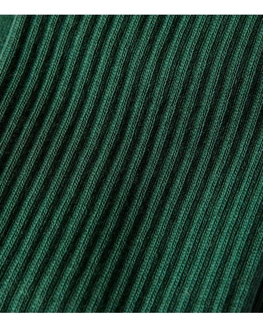 Jacquemus Green Ribbed Logo Ankle Socks