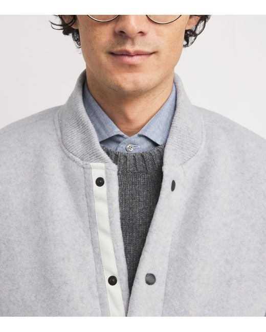 Canada Goose Gray Wool-Blend Hudson Bomber Jacket for men