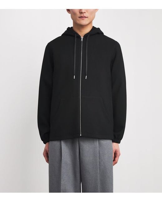Sandro Black Zip-Up Hoodie for men