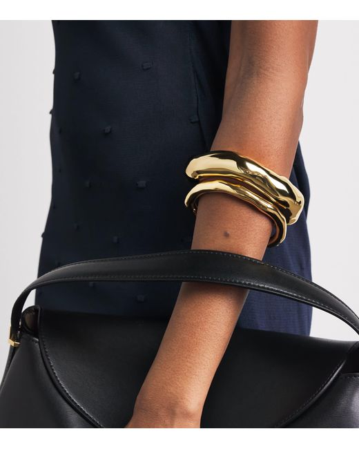 Alexis Metallic Large-Plated Molten Wide Bangle