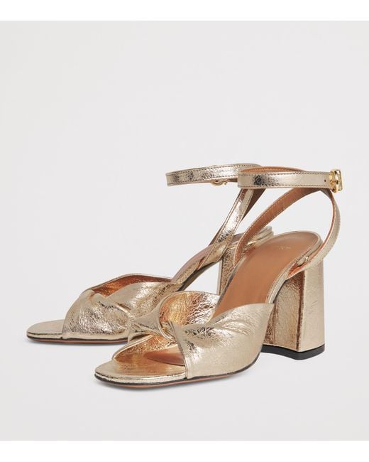 Maje Metallic Leather Twisted Sandals 85