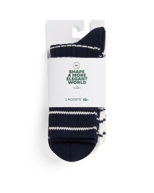 Lacoste Blue French Heritage Striped Socks for men