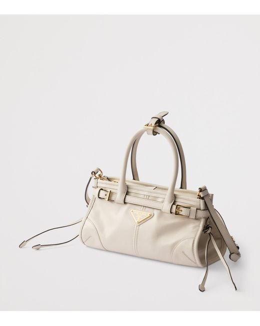 Prada Natural Bonnie Mini Leather Handbag