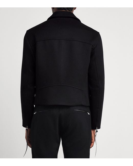 Alan Scott Black Cashmere-Blend Biker Jacket for men
