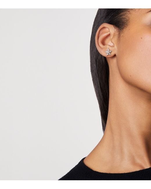 Chanel White And Diamond Comète Géode Stud Earrings
