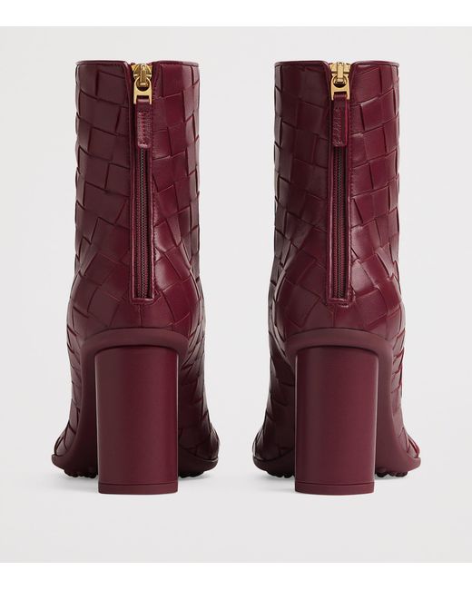 Bottega Veneta Purple Leather Atomic Ankle Boots 75