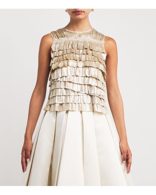 Ulla Johnson Natural Layered Quinn Sleeveless Top