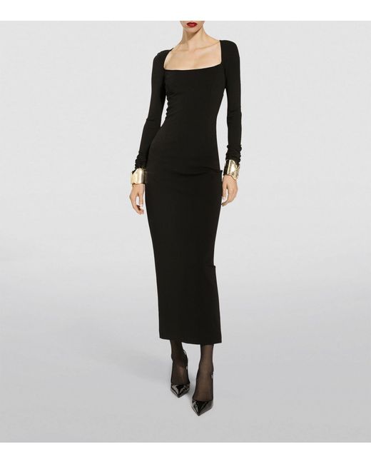 Dolce & Gabbana Black Jersey Long-sleeve Dress