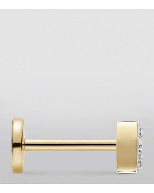 Maria Tash White Invisible Set Triangle Diamond Threaded Stud Earring