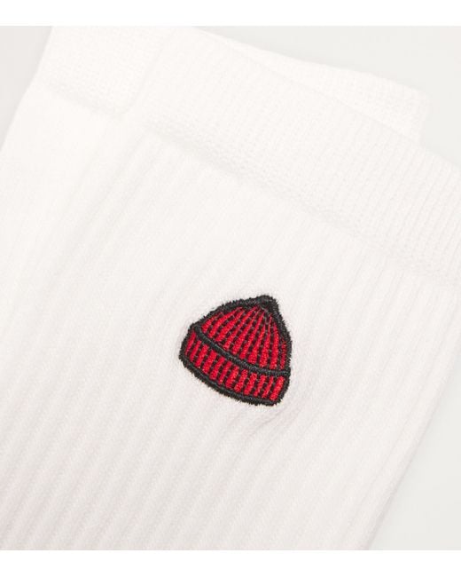 Le Bonnet White Cotton-Blend Logo Socks for men