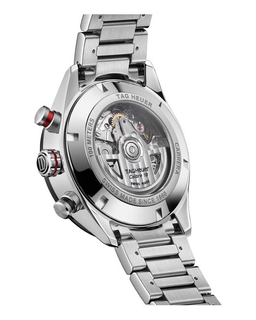 Tag Heuer Metallic Steel Carrera Watch 44mm for men