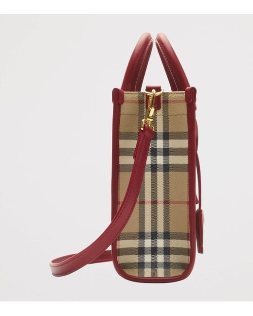 Burberry Red Mini Check Freya Tote Bag