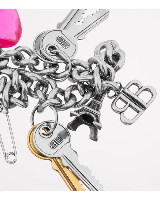 Balenciaga Metallic Small Souvenirs Keyring