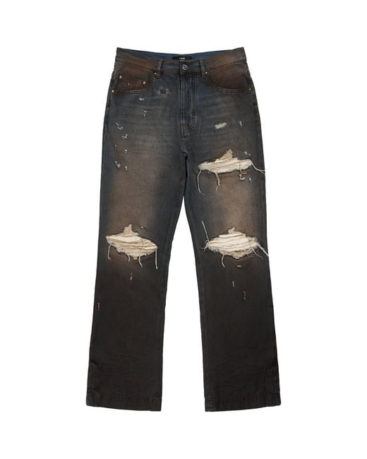 Amiri Gray Ripped Mx1 Straight Jeans for men