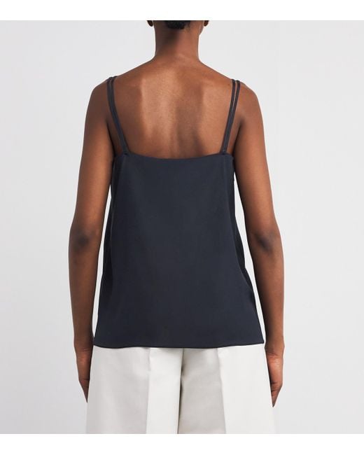 Max Mara Blue Stretch-Silk Cami Top