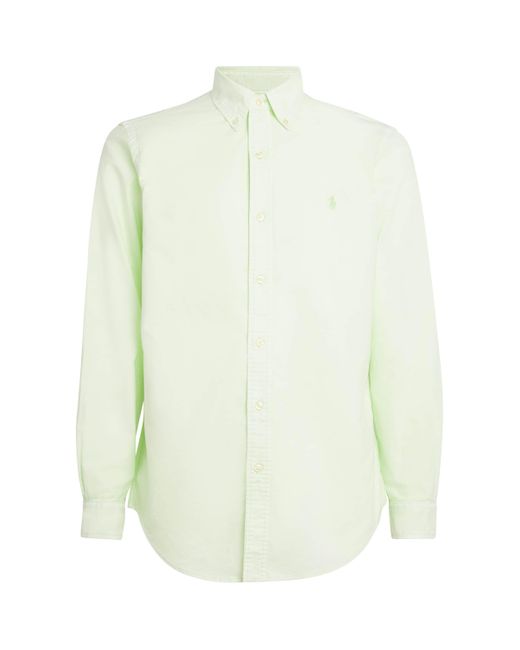 Polo Ralph Lauren White Cotton Mineral-Dyed Oxford Shirt for men