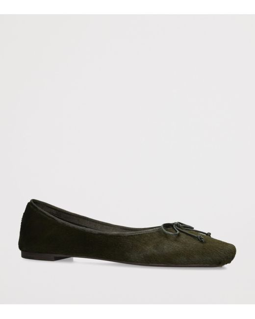 Khaite Black Calf Hair Charlotte Ballerina Flats