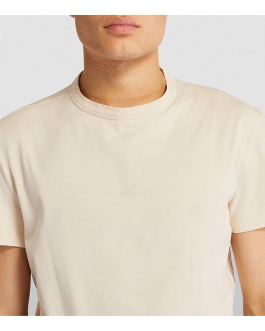 Maison Margiela White Embroidered Distorted Logo T-shirt for men