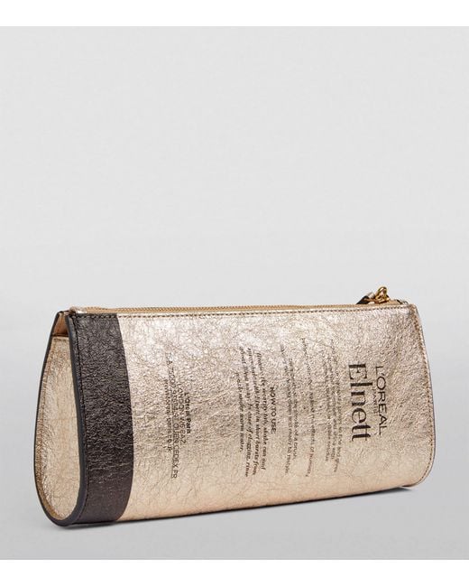 Anya Hindmarch Metallic Suede Tassel Elnett Clutch Bag