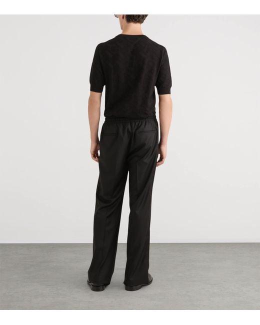 Dolce & Gabbana Black Silk Jacquard T-Shirt for men