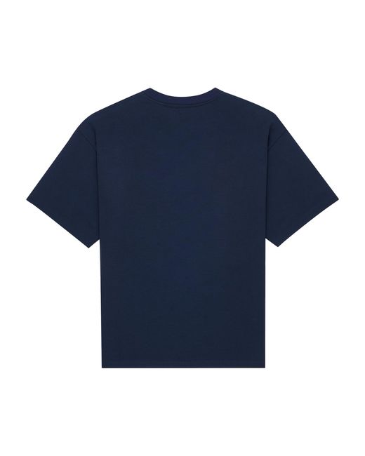 Saint Laurent Blue Cotton-Blend Logo-Patch T-Shirt for men