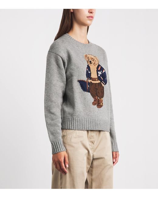 Polo Ralph Lauren Gray Wool-Cashmere Polo Bear Sweater
