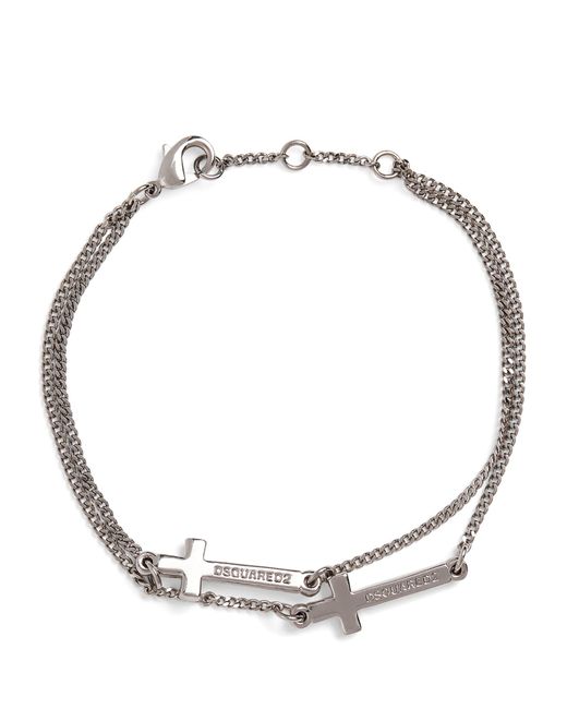 DSquared² Metallic Double-cross Bracelet for men
