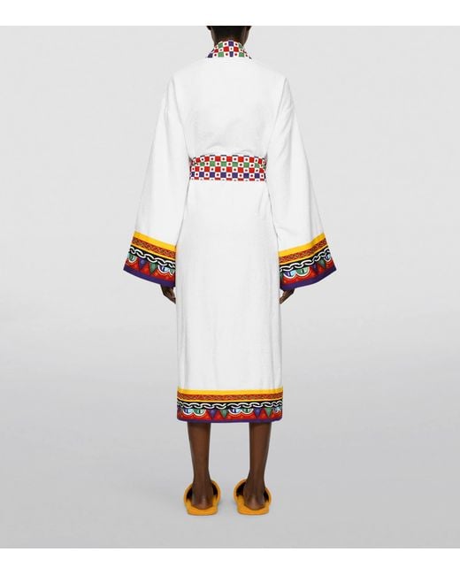 Dolce & Gabbana White Cotton-Terry Carretto Bathrobe