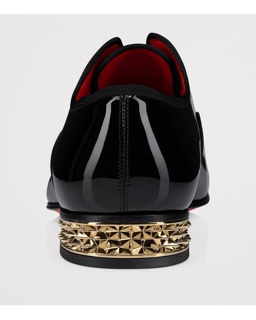 Christian Louboutin Black Alphamale Rocks Patent Leather Oxford Shoes for men