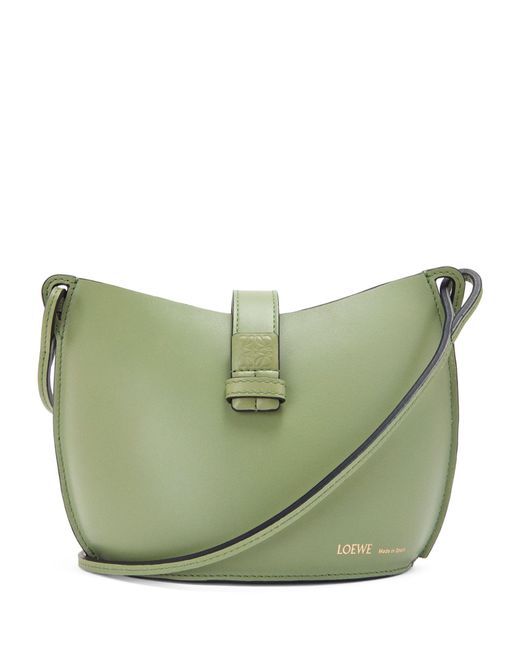 Loewe Green Mini Leather Moulded Bucket Bag
