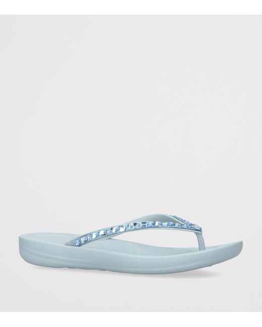 Fitflop Blue Iqushion Sparkle Flip Flops