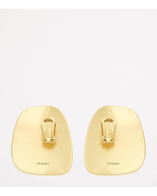Saint Laurent Metallic Cabochon Clip-On Earrings