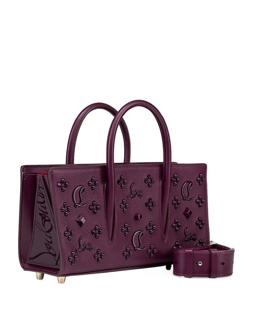 Christian Louboutin Purple Paloma Leather Baguette Bag