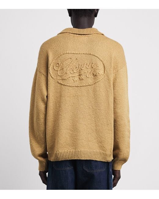 CHERRY LA Natural Cotton Five Star Henley Sweater for men