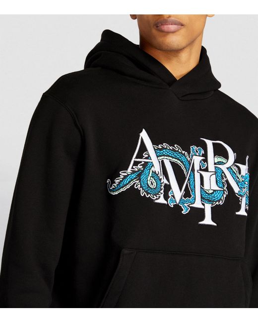 Amiri Black Cotton Logo Hoodie for men
