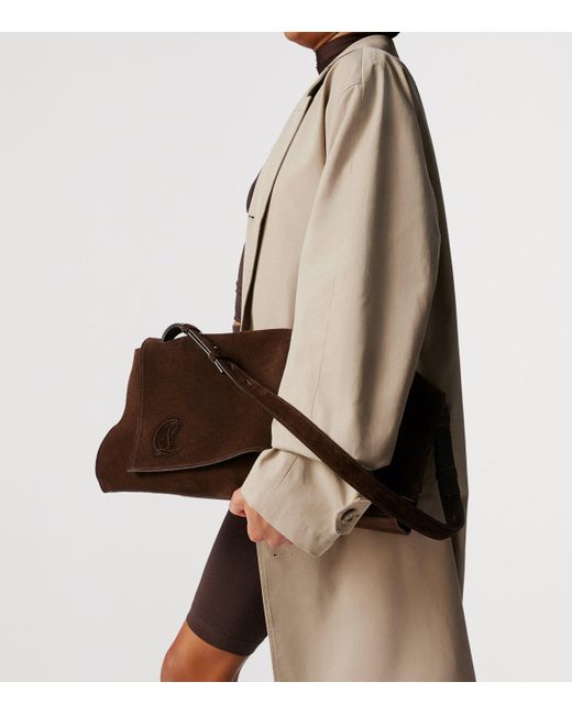 Christian Louboutin Brown Baggy Large Suede Shoulder Bag