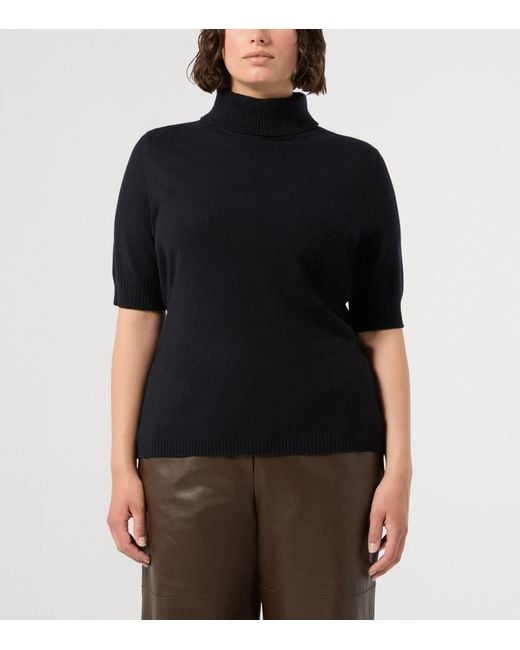 Marina Rinaldi Black Cashmere Roll-Neck Sweater