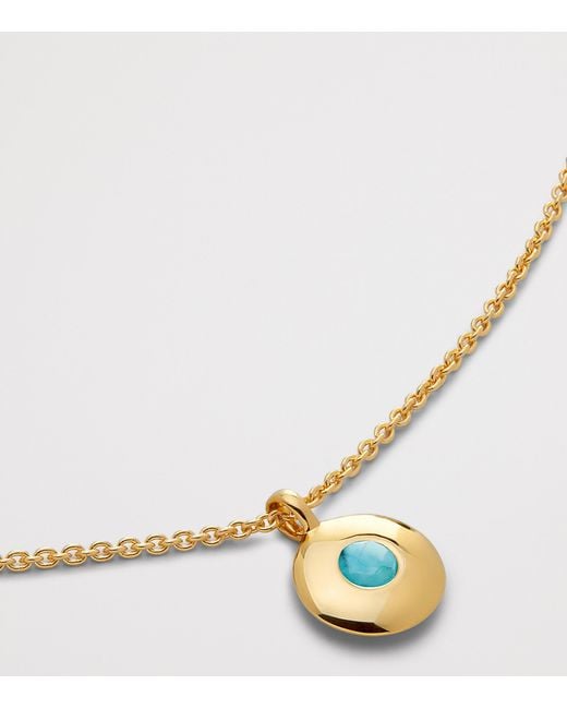 Monica Vinader Metallic Vermeil And Turqouise May Birthstone Necklace