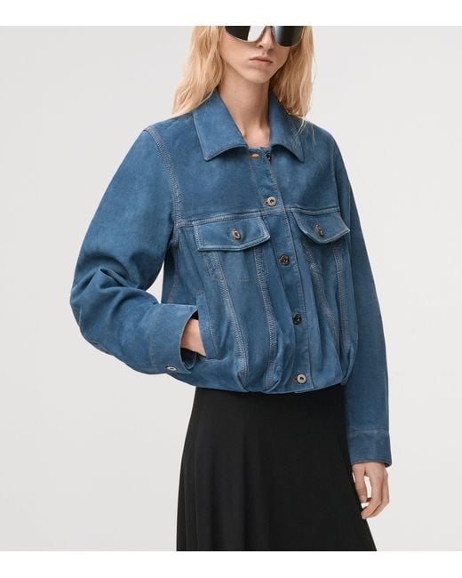 Loewe Blue Suede Relaxed Jacket