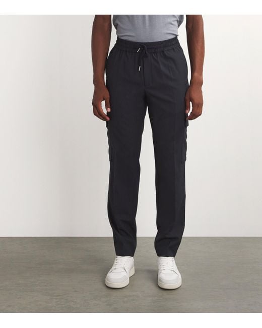 Sandro Blue Elasticated-Waist Cargo Trousers for men